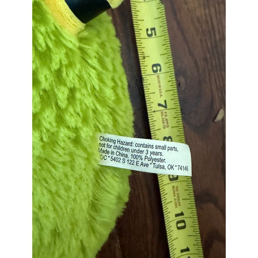 Lime Green‎ Monster Plush Shaggy Round Stuffed Animal Striped Arms 8 Inch